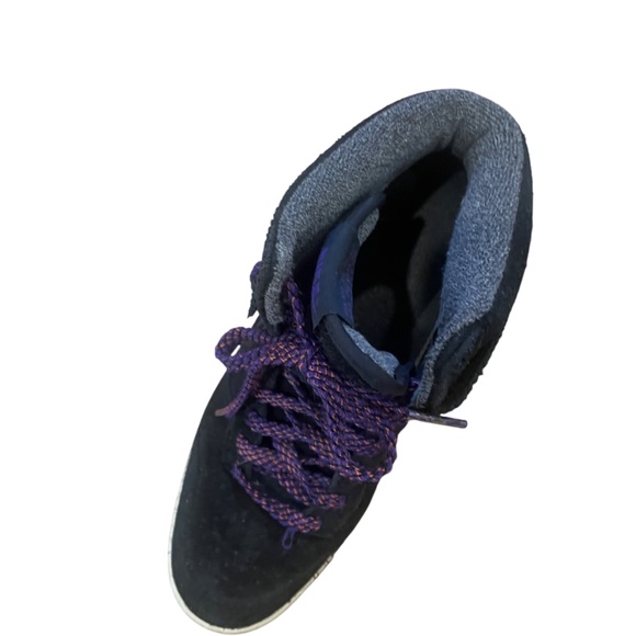 Worn once pristine Nike black suede wedge hi top sneakers 7.5 - Picture 8 of 8